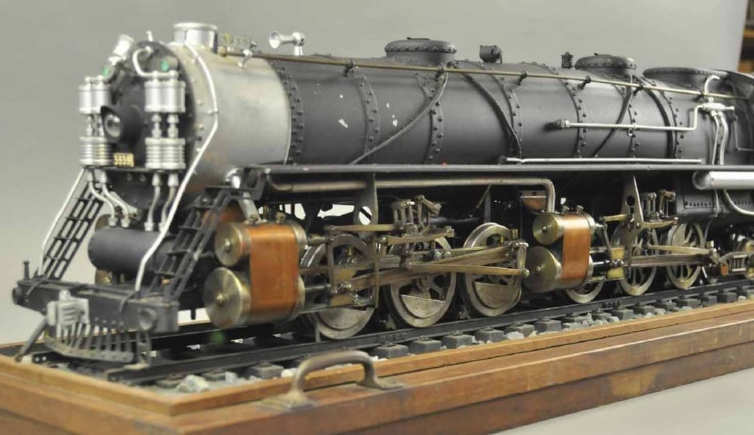 Challenger 4-6-6-4, gauge 3 3/4 electric, made of steel and brass, c10, front truck is separated but - 4