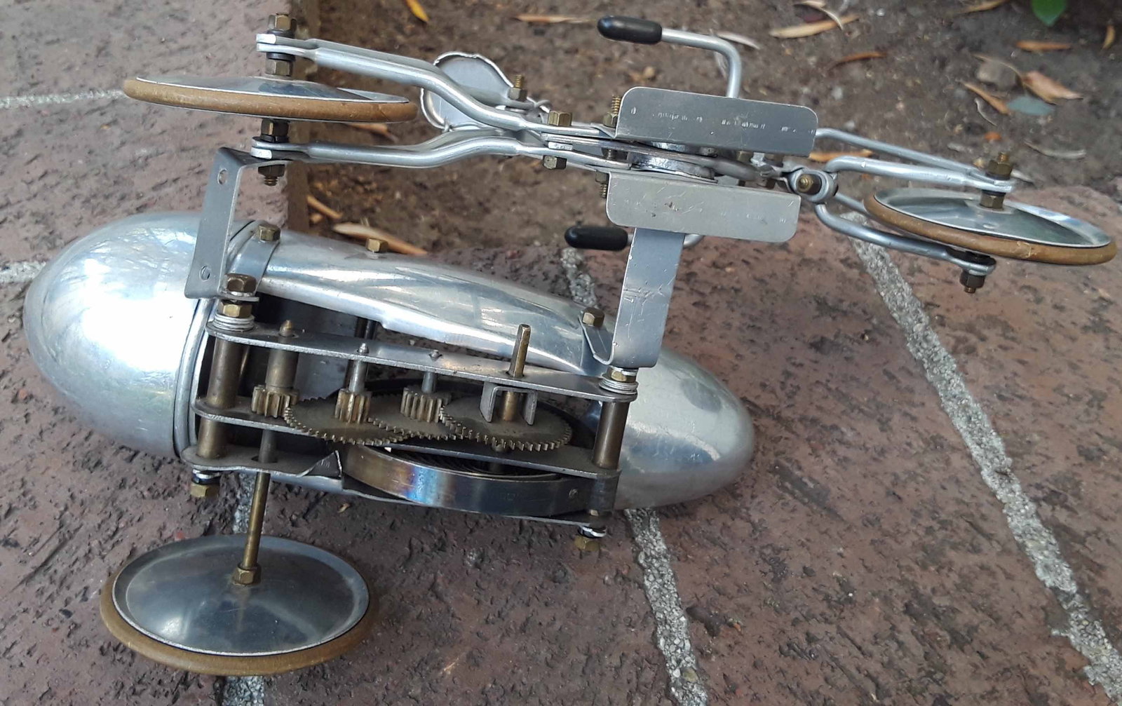 Auto-Cycle Paris windup motorcycle (Made in France cca 1920), c9.5. - 4