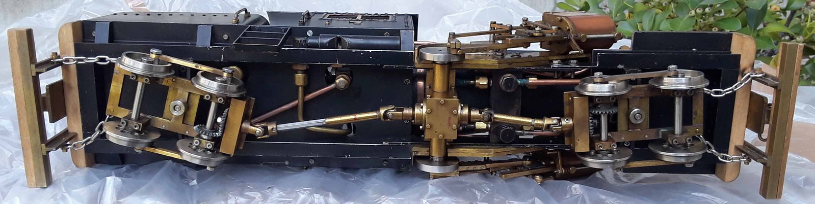 Climax live steam locomotive , Made in Germany , steel and brass construction, butane fired, has - 5