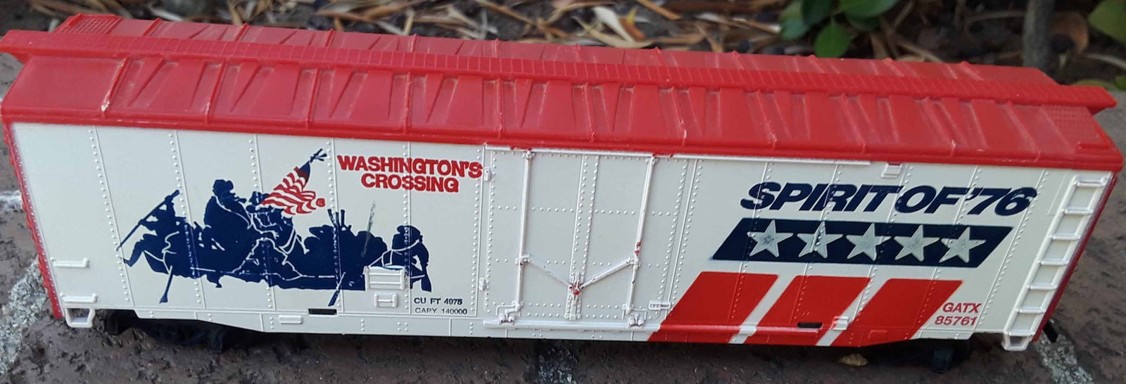 Spirit of '76 train car , HO scale , c10.: Spirit of '76 train car , HO scale , c10. Reserve: $23.00 Shipping: Domestic: Flat rate of $17.00 to anywhere within the contiguous U.S. International: Flate rate of $38.00 . International shipping ma