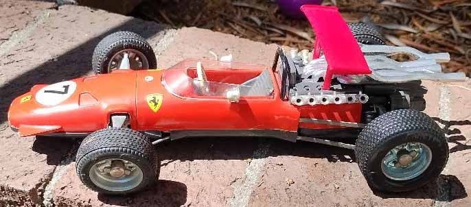 Schuco Ferrari windup race car,rack and pinion steering, Made in Germany, c10. - 3