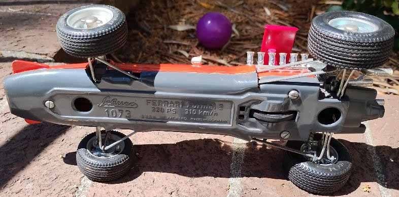 Schuco Ferrari windup race car,rack and pinion steering, Made in Germany, c10. - 4