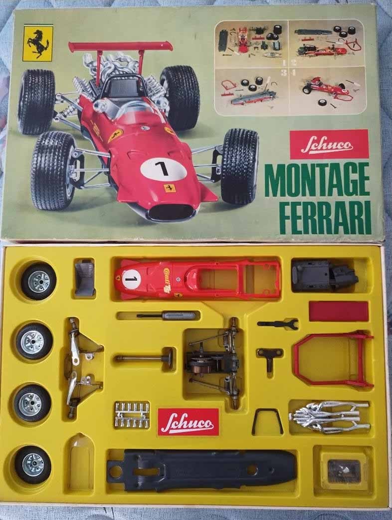Schuco Ferrari windup race car in kit form,rack and pinion steering, Made in Germany, c10. (1 of 1)