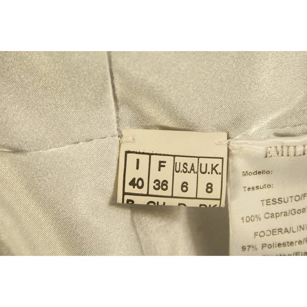 Emilio Pucci silver perforated lambskin belted robe manteau coat size 6, IT 40 - 4