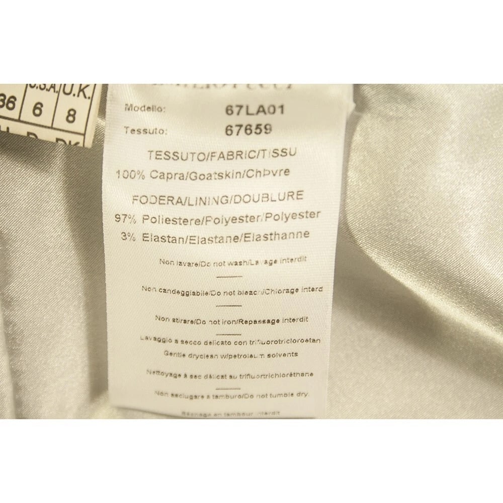 Emilio Pucci silver perforated lambskin belted robe manteau coat size 6, IT 40 - 5