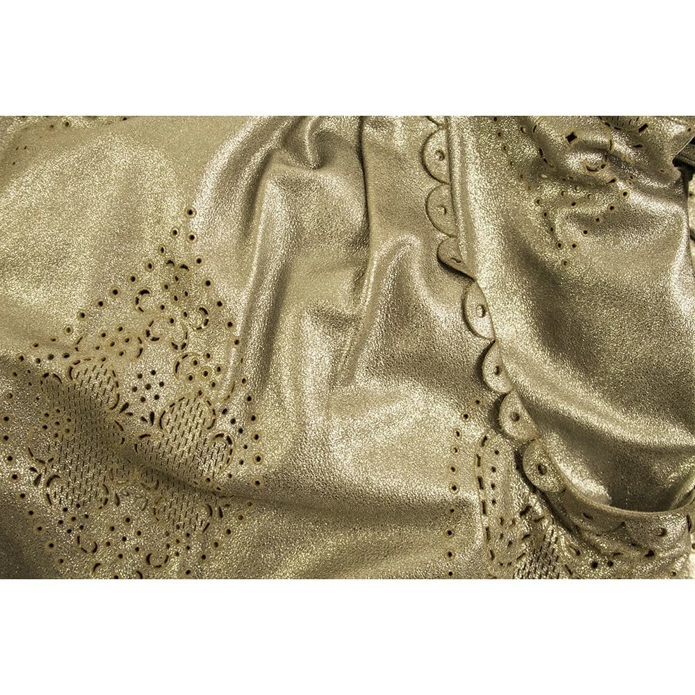 Emilio Pucci silver perforated lambskin belted robe manteau coat size 6, IT 40 - 8