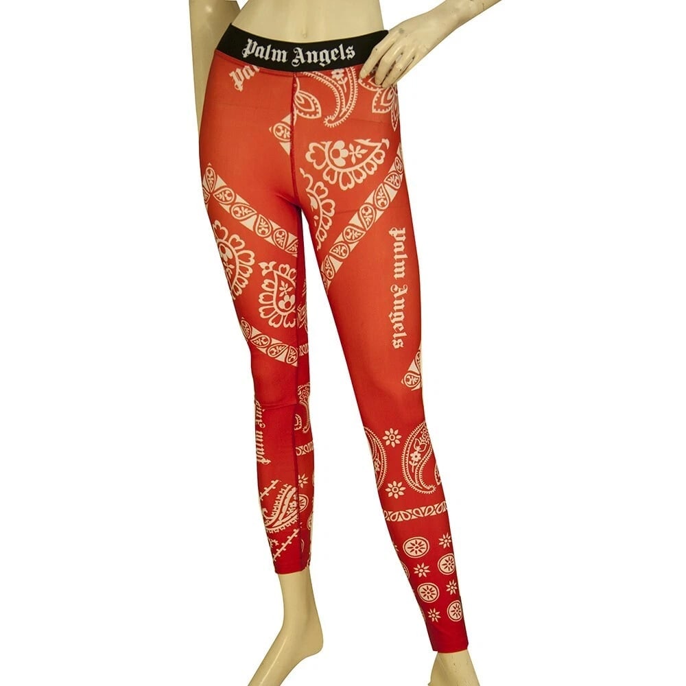 Palm Angels Red & White Floral Paisley logo Leggings trousers pants size XS: Title:Palm Angels Red & White Floral Paisley logo Leggings trousers pants size XS Description:Philipp Plein Multicolor Floral Leggings Elastic Viscose trousers pants XS Palm Angels Red & White Floral 