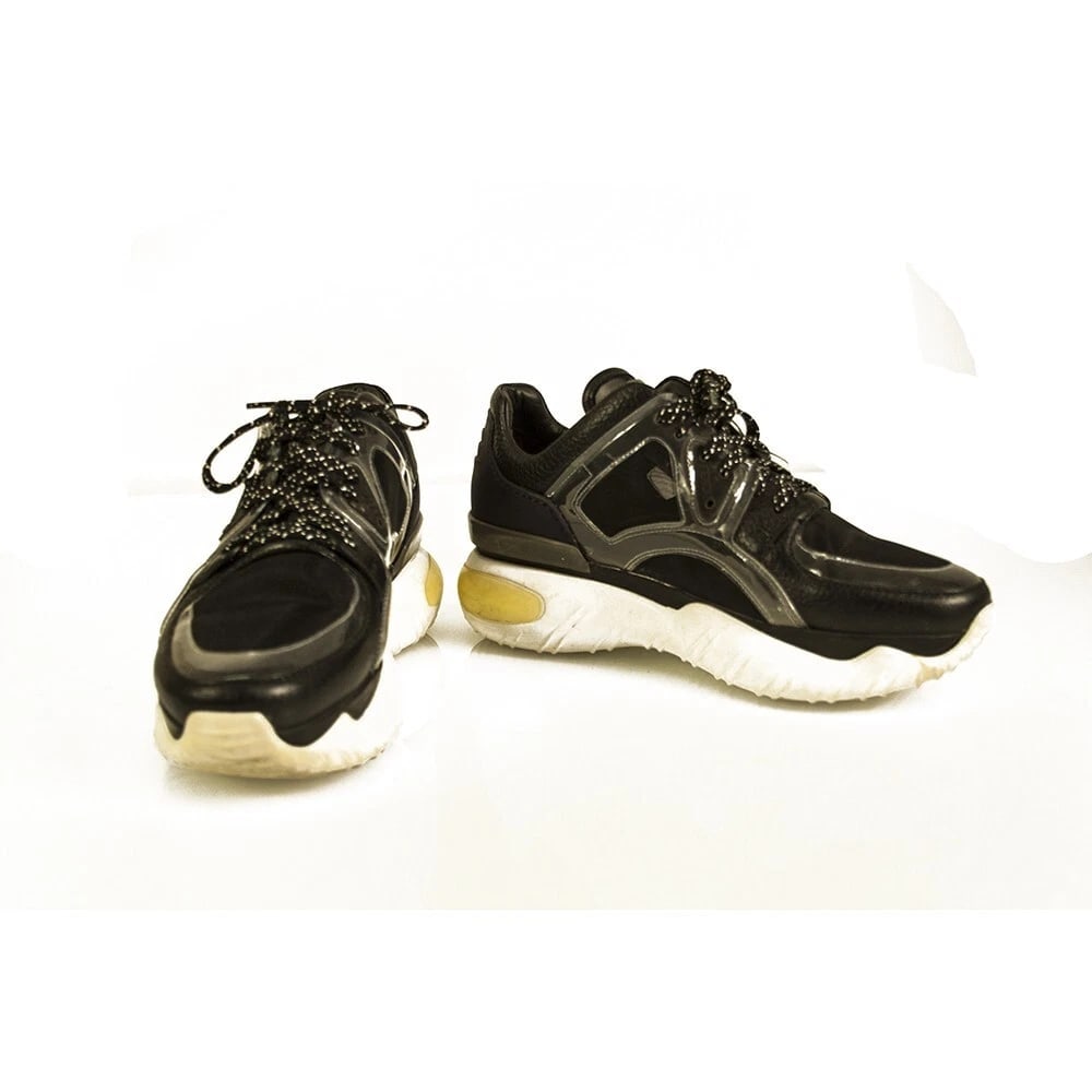 Fendi Sheer Panels Chunky Black Sneakers Mesh, Leather, PVC and Rubber Trainers (1 of 10)