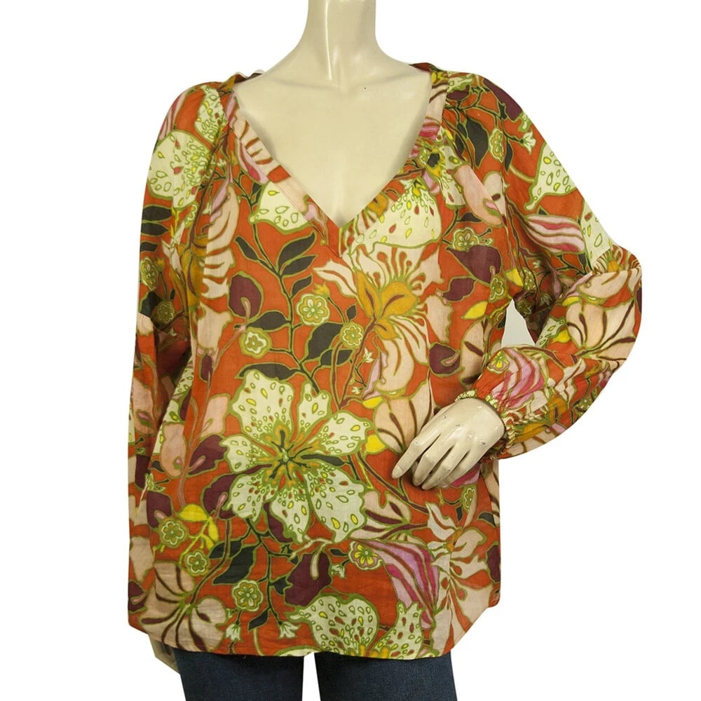 Maliparmi Multicolor Floral V Neckline Tunic Top Blouse size 46: Title:Maliparmi Multicolor Floral V Neckline Tunic Top Blouse size 46 Description:Michael Kors Blue Tie Neck 3/4 Sleeves Floral Tunic Top Blouse size P Maliparmi Multicolor Floral V Neckline Tunic Top