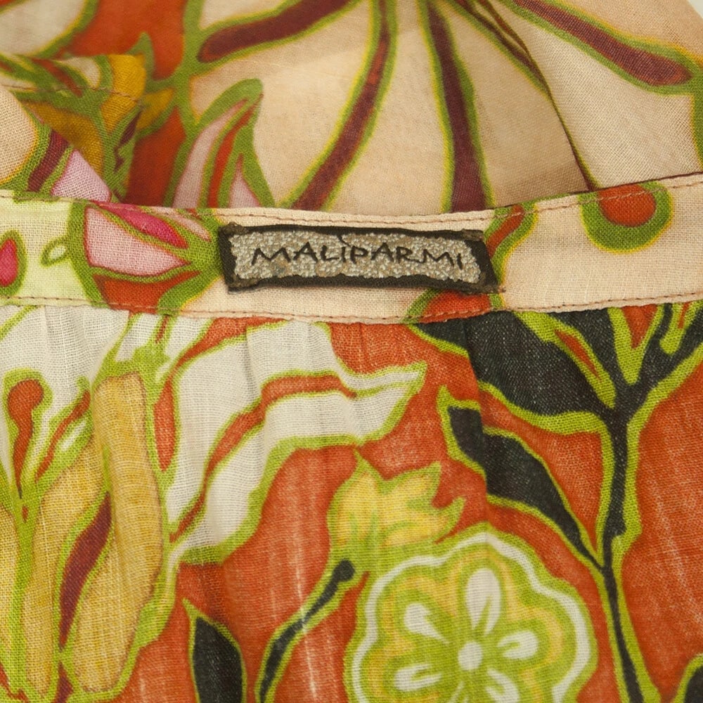 Maliparmi Multicolor Floral V Neckline Tunic Top Blouse size 46 - 3