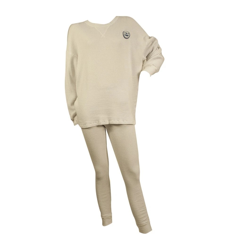 American Vintage White Cotton Top Sweat Pants Sport Lounge Set size S - 7