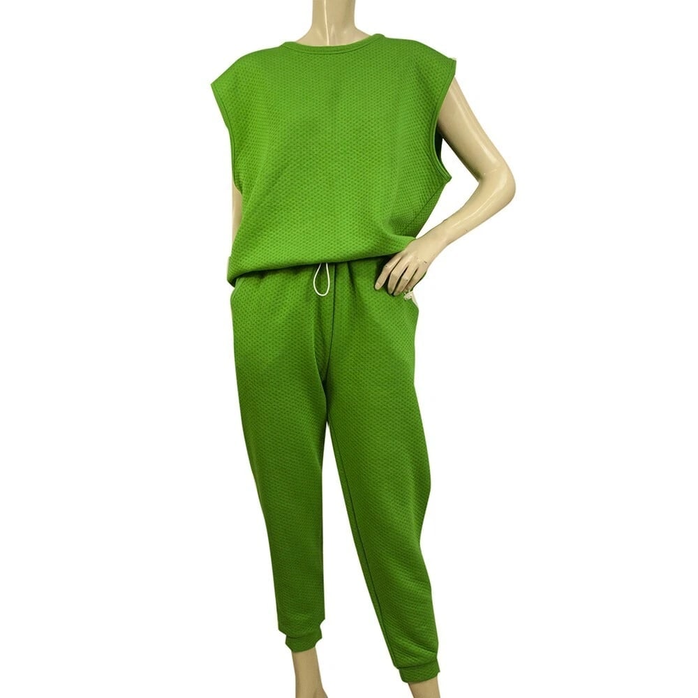 American Vintage Green Sleeveless Top( M/L) Sweat Pants ( S ) Sport Lounge Set: Title:American Vintage Green Sleeveless Top( M/L) Sweat Pants ( S ) Sport Lounge Set Description:MSGM Animal Leopard Print Hoodie Top Sweat Pants Cotton Lounge Set (S - XS) American Vintage Green