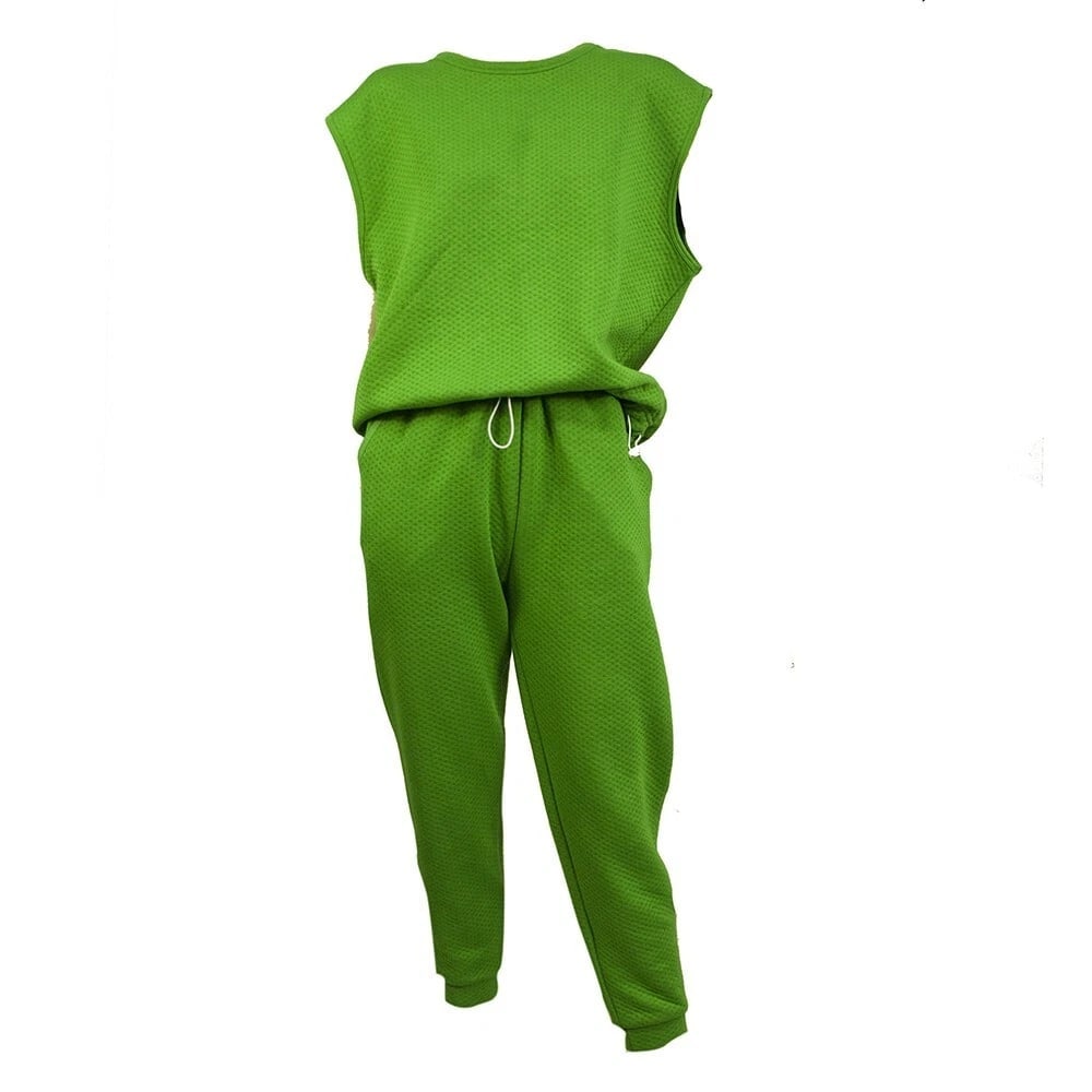 American Vintage Green Sleeveless Top( M/L) Sweat Pants ( S ) Sport Lounge Set - 9