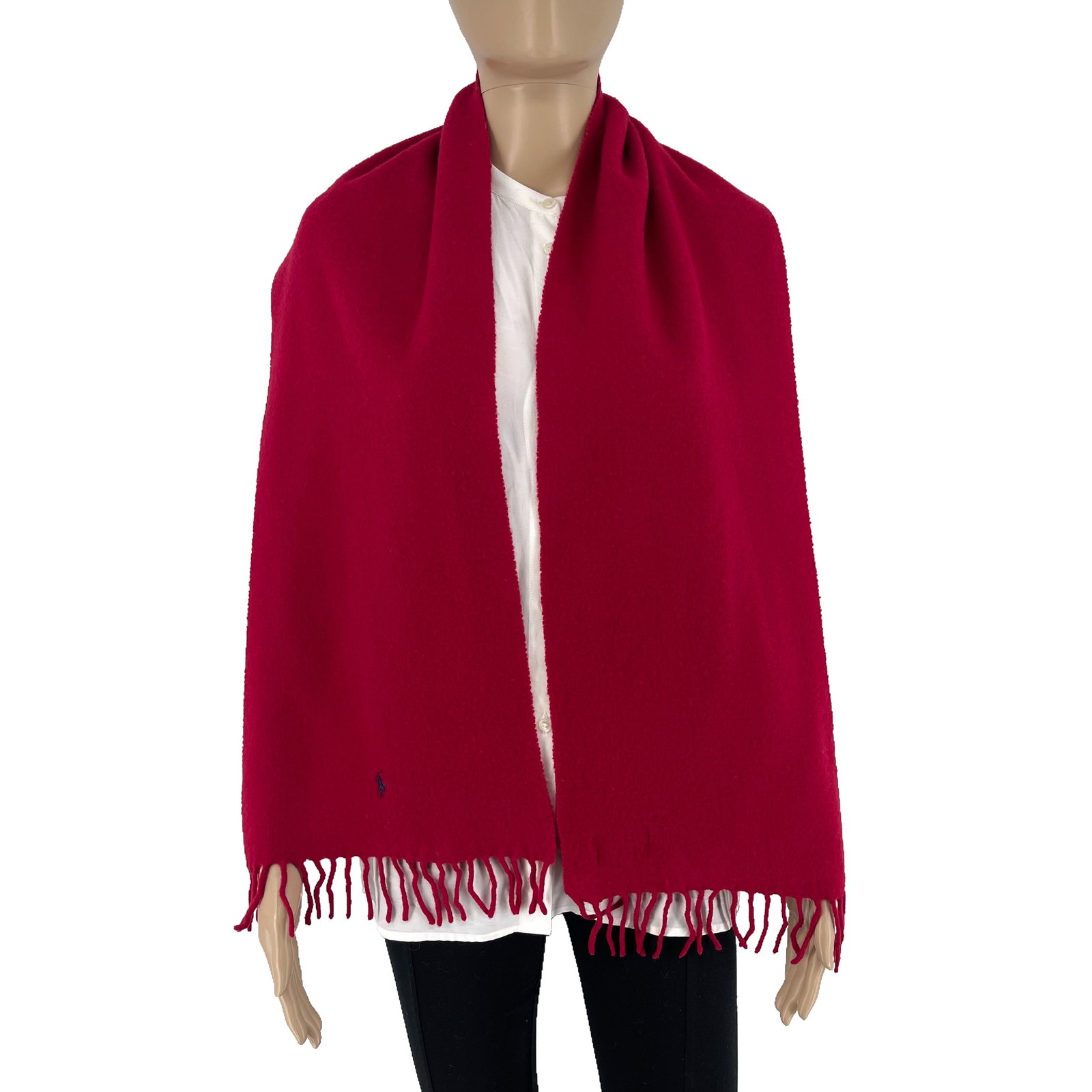 Polo Ralph Lauren Red 100% Wool Scarf: Title: Polo Ralph Lauren Red 100% Wool Scarf Brand:Ralph Lauren Date/Period: Vintage Materials:100% Wool Size:One Size Description:Polo Ralph Lauren Red 100% Wool Scarf Reserve: $80.00 Shipping: Domes