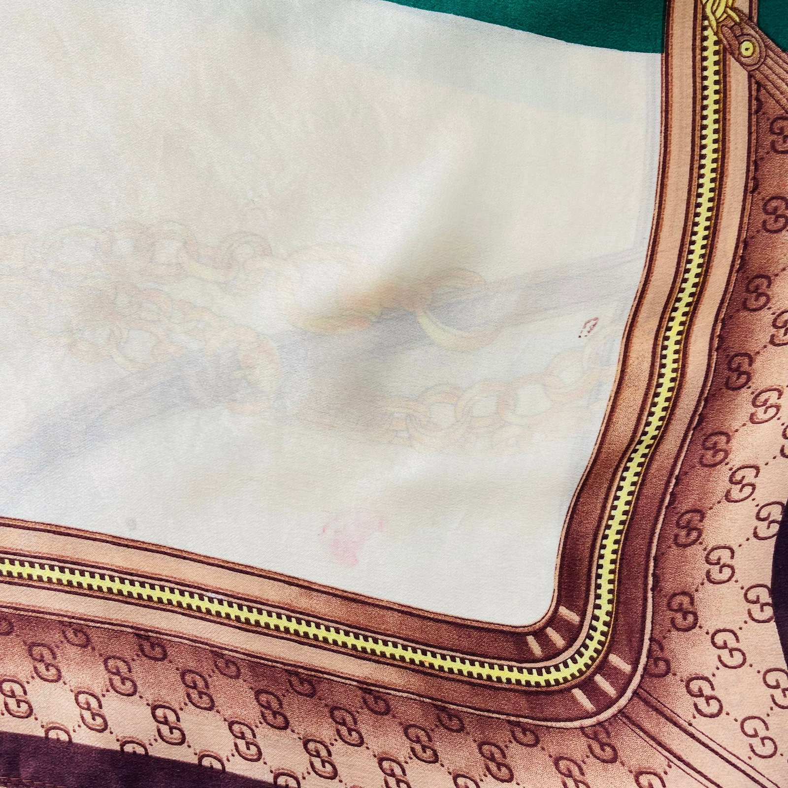 Gucci Beige Printed 100% Silk Scarf - 11