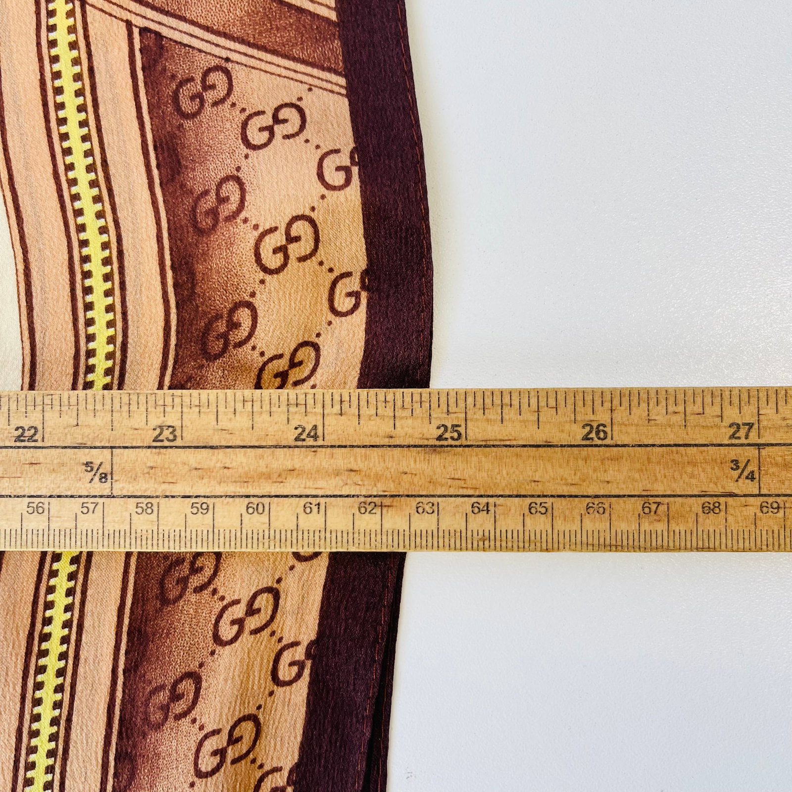 Gucci Beige Printed 100% Silk Scarf - 9