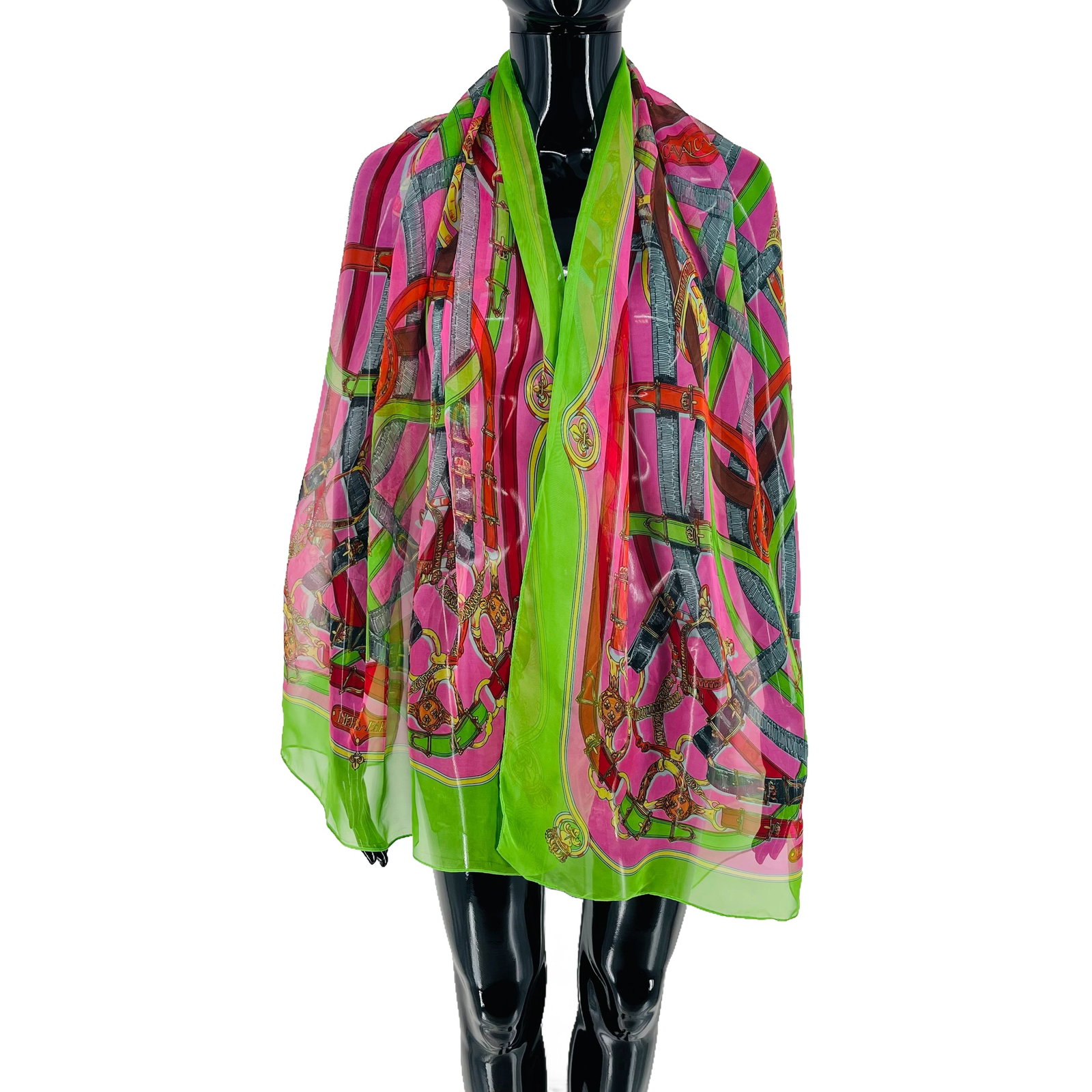 Hermes Green Printed 100% Silk Scarf: Title: Hermes Green Printed 100% Silk Scarf Brand:HERMES Date/Period: Modern Materials:100% Silk Size:One Size Description:Hermes Green Printed 100% Silk Scarf Reserve: $150.00 Shipping: Domestic: Fla