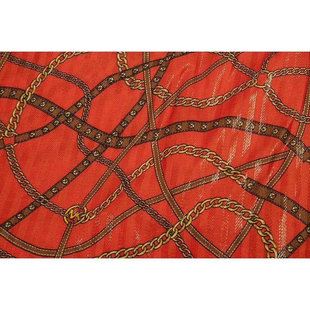 Michael by Michael Kors Orange Glittery Halter Neck Chain Logo Top Blouse XS - 5