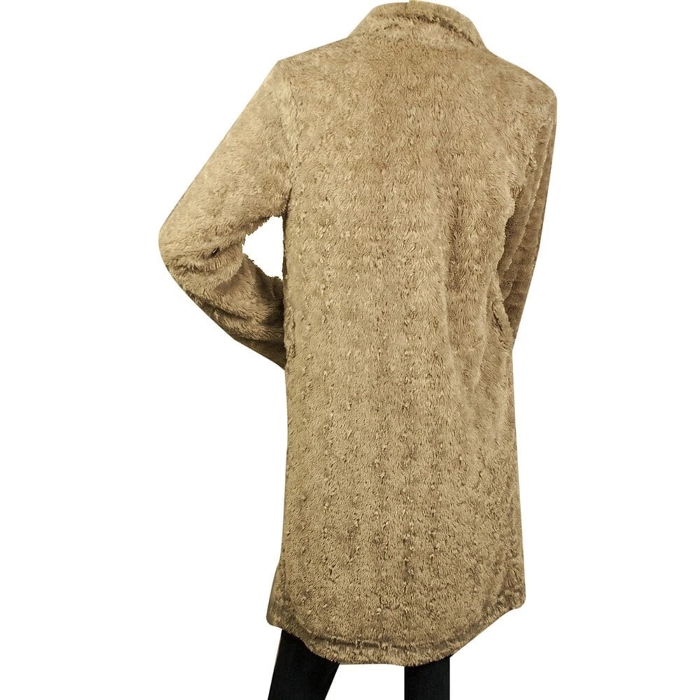 Divertimento Beige Button Front Hairy Polyester Long Cardi Cardigan size 2 - 2