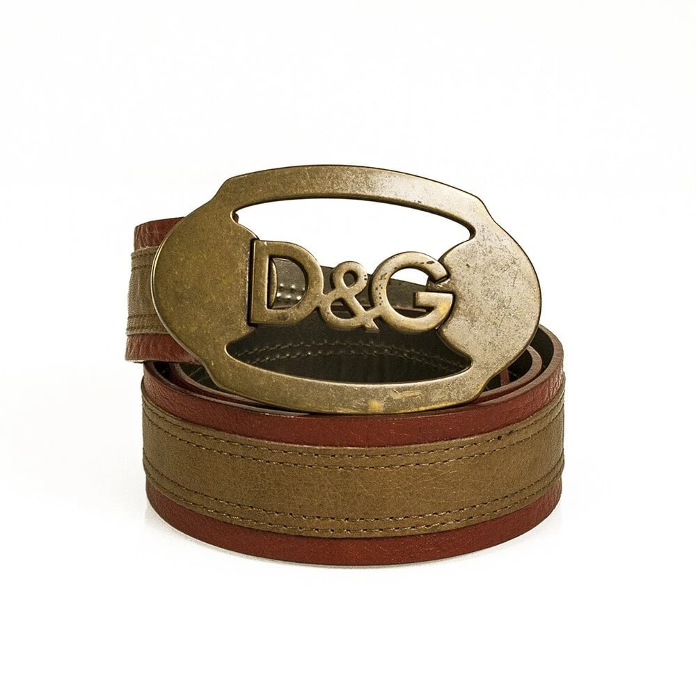 DOLCE & GABBANA WOMAN'S Two Tone Brown Leather Brass Tone HW BELT Size 85: Title:DOLCE & GABBANA WOMAN'S Two Tone Brown Leather Brass Tone HW BELT Size 85 Description:DOLCE & GABBANA WOMAN'S Two Tone Brown Leather Brass Tone HW BELT Size 85 This luxurious belt is crafted
