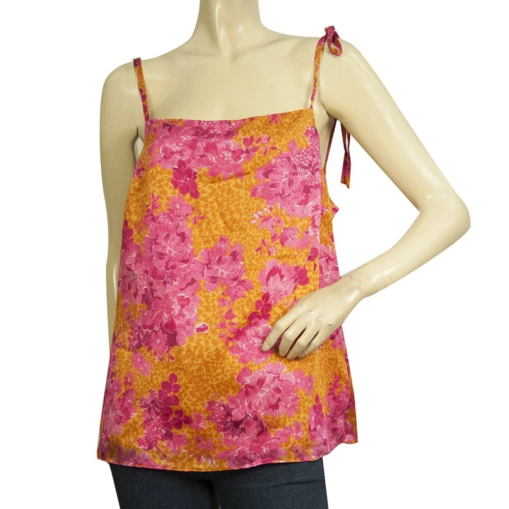 Ted Baker Fuchsia Mustard Floral Sleeveless Camisole Blouse Top - Size 3: Title:Ted Baker Fuchsia Mustard Floral Sleeveless Camisole Blouse Top - Size 3 Description:Ted Baker Fuchsia Mustard Floral Sleeveless Camisole Blouse Top - Size 3 This gorgeous, girly and sooo femini
