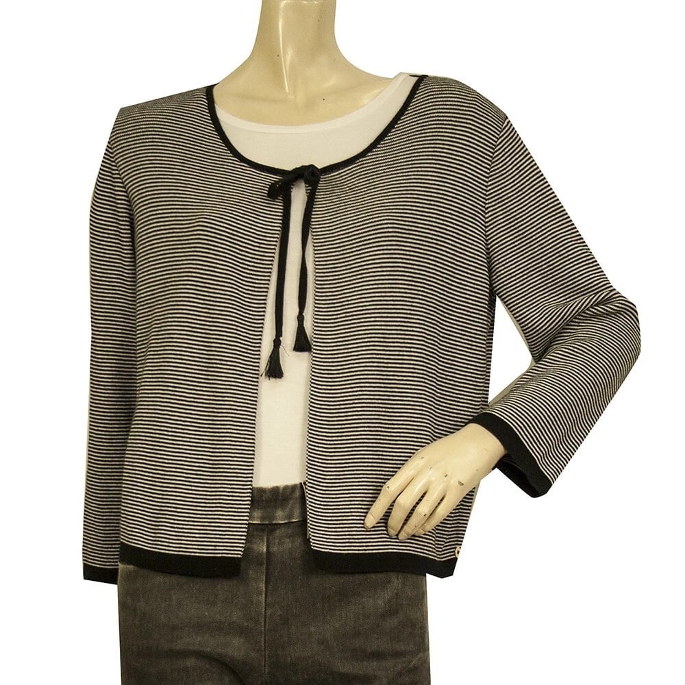 Pennyblack Penny Black Striped Black & White Knit Long Sleeve Cardigan Cardi (1 of 6)