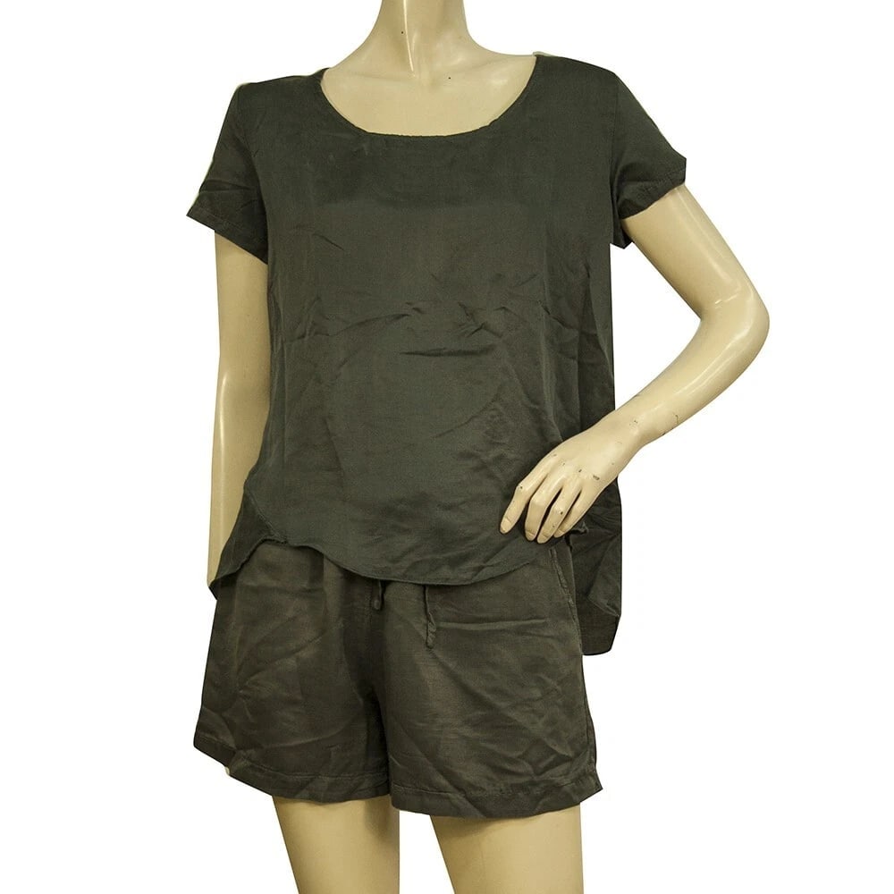 Crossley Gray Cotton Silk Short Sleeve T-shirt Top Shorts Trousers Pants size S: Title:Crossley Gray Cotton Silk Short Sleeve T-shirt Top Shorts Trousers Pants size S Description:Chloe Beige Velour Summer Set Tank Sleeveless Top(42) Shorts Trousers Pants (44) Crossley Gray Cotton