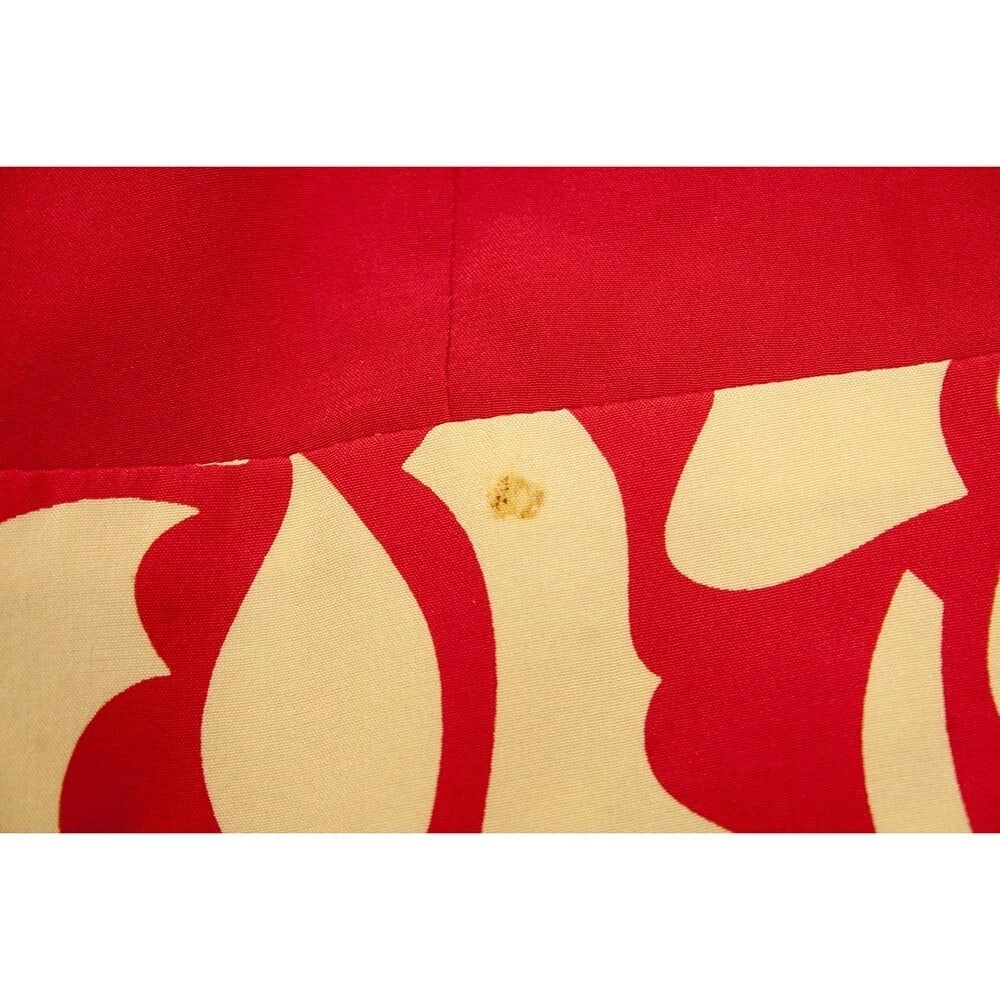 Tibi 100% Silk Red & Floral Cap Sleeve Scoop Neckline Mini Dress size 6 - 9
