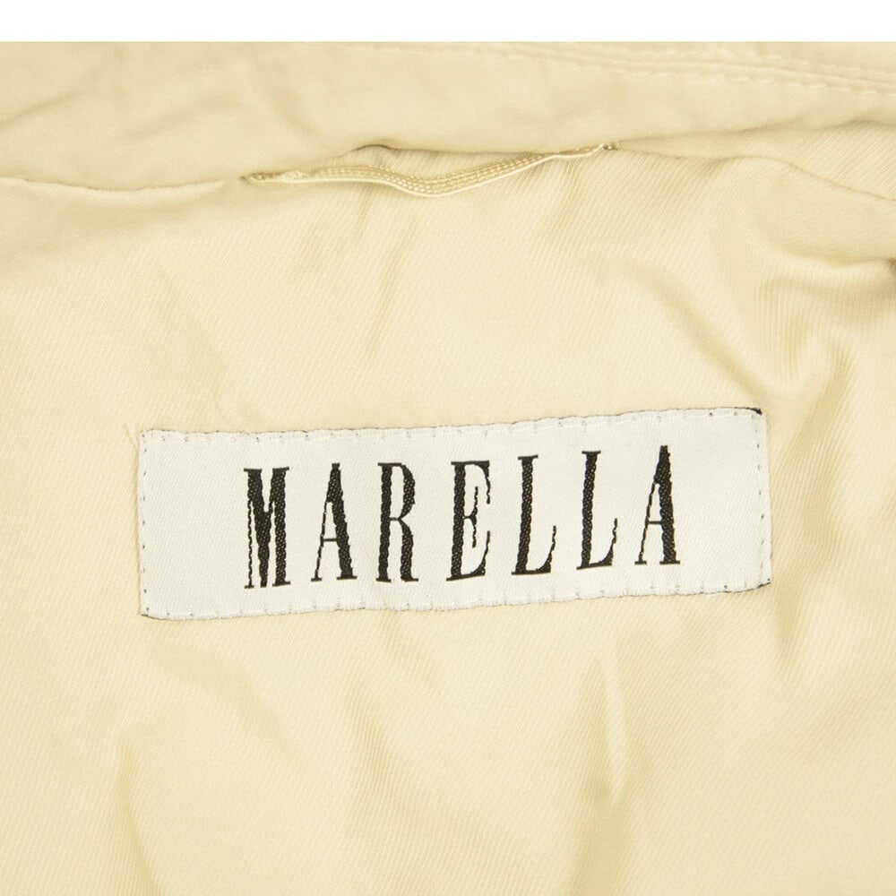 Marella Ecru Cotton Off White Single Breasted Trench Jacket Coat size It 44 - 3