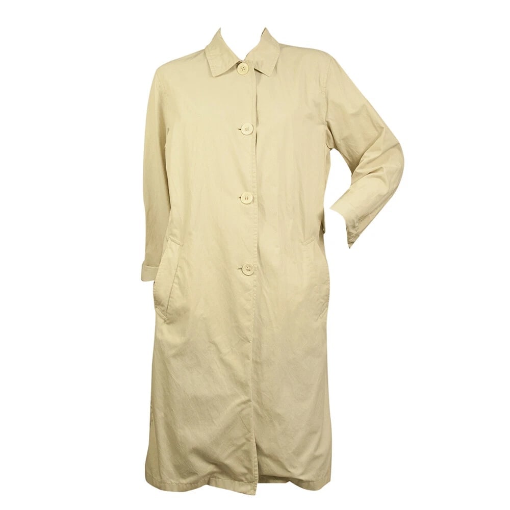Marella Ecru Cotton Off White Single Breasted Trench Jacket Coat size It 44 - 6