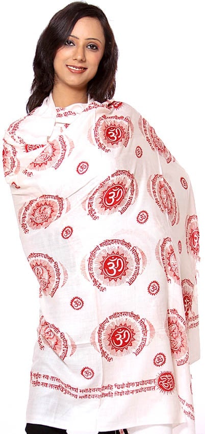 Ivory Gayatri Mantra Prayer Shawl (1 of 1)