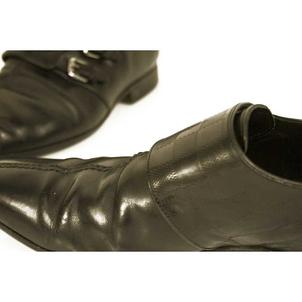 Louis Vuitton LV Men's Damier Black Leather Double Buckle Monk Shoes size 7.5 - 12