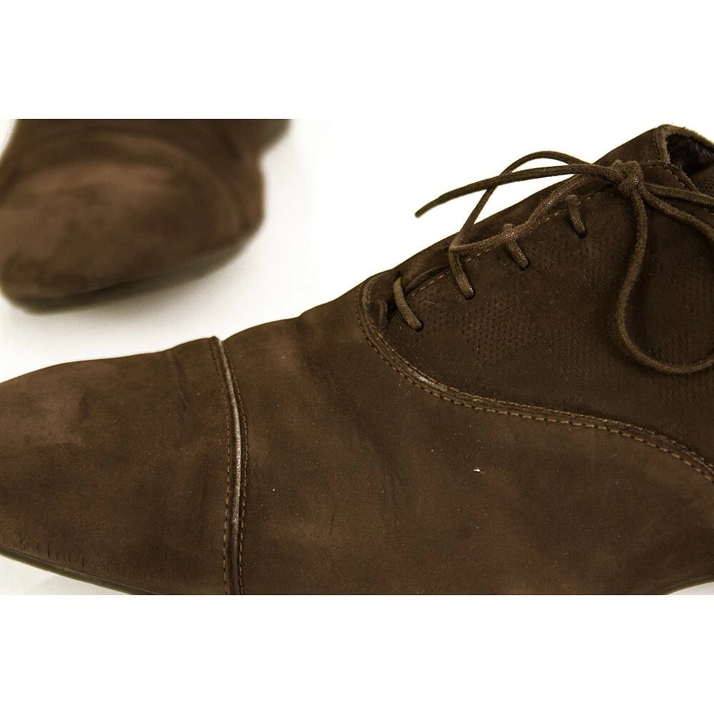 Louis Vuitton Men's Brown Damier Embossed Oxfords Rubber Sole Lace Up Shoes 8 - 8