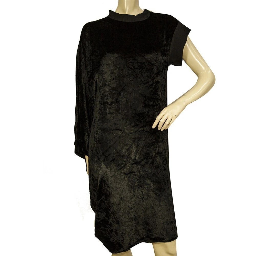 Lanvin Black Velour One Sleeve Cocktail Evening Knee dress size 40 (1 of 7)
