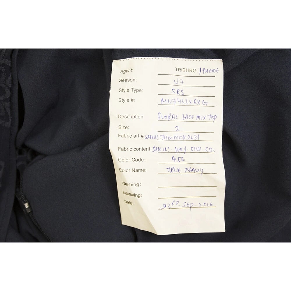 Michael by Michael Kors Blue Silk Floral Embroidery Ruffles Top Blouse size 2 - 4