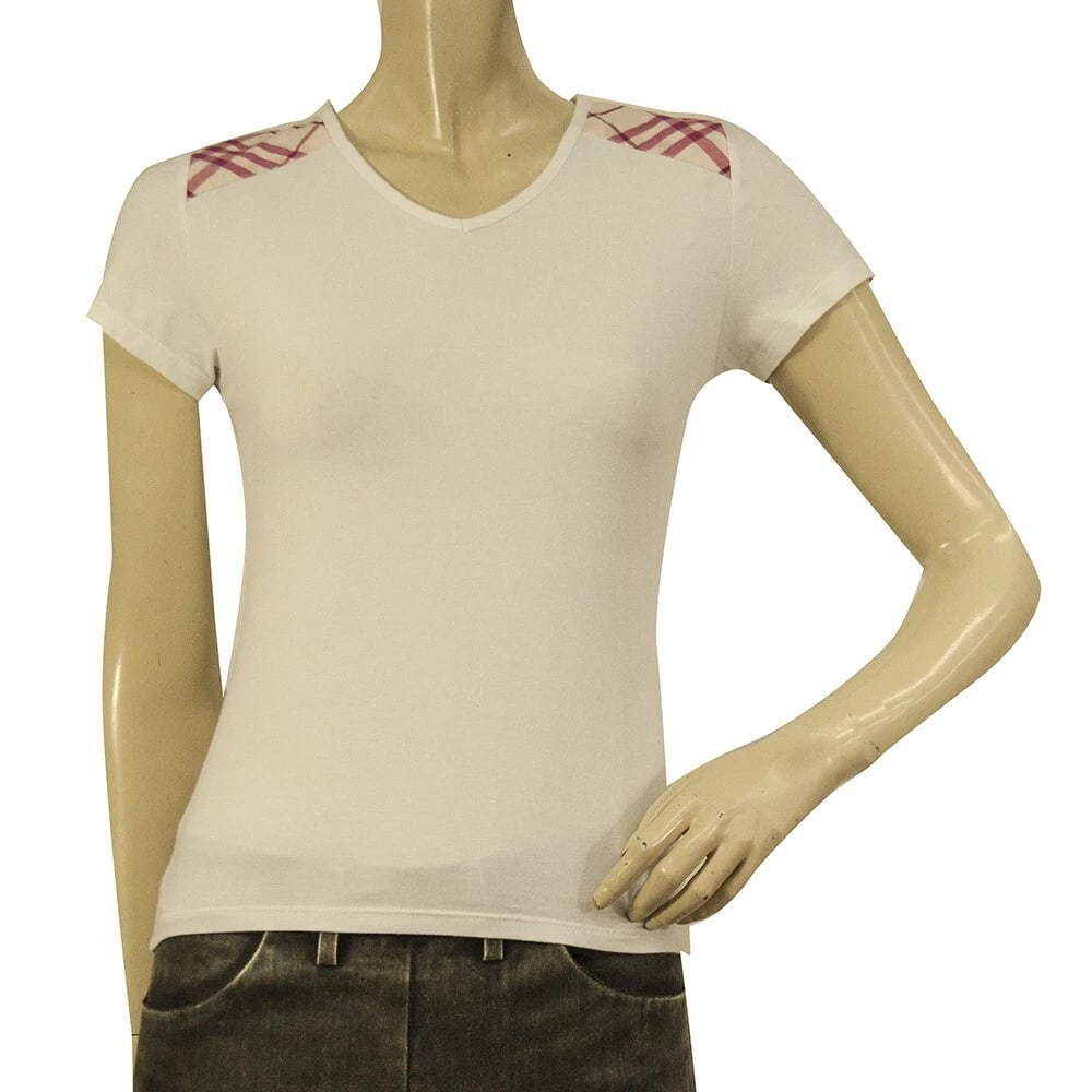 Burberry White Pink Check Shoulder Fitted T- Shirt Top 14 yrs girl or Women XS: Title:Burberry White Pink Check Shoulder Fitted T- Shirt Top 14 yrs girl or Women XS Description:Burberry Brit White w. Silver Nova Check Long Sleeveless Tank Vest Top SZ XS Burberry White Pink Check