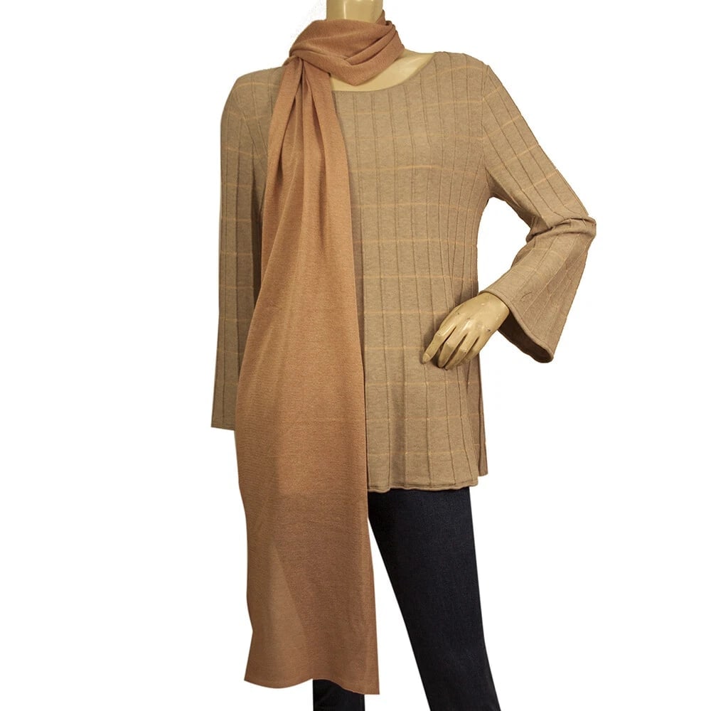 Falconeri Beige & Pink Long Scarf Cotton Knit Sweater Long Sleeves Top size M (1 of 11)