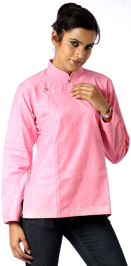 Hot-Pink Banarasi Angarakha Top for Young Ladies: Title:Hot-Pink Banarasi Angarakha Top for Young Ladies Reference:itemcode : AI71 Reserve: $57.00 Shipping: Domestic: Shipping rates are determined by destination International: Foreign shipping rates