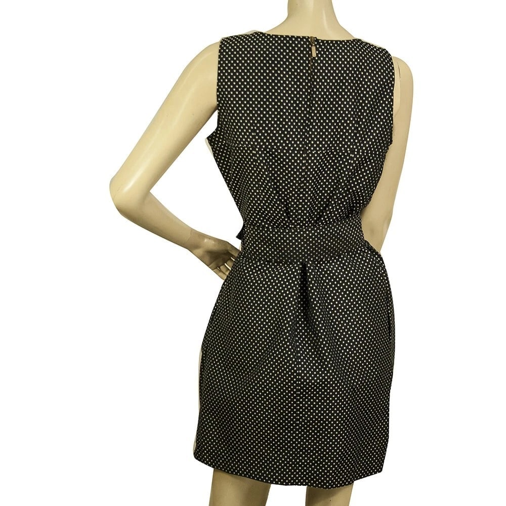 See by Chloe Black & White Polka Dot Print Belted Mini Dress size 42 w. Bow - 2