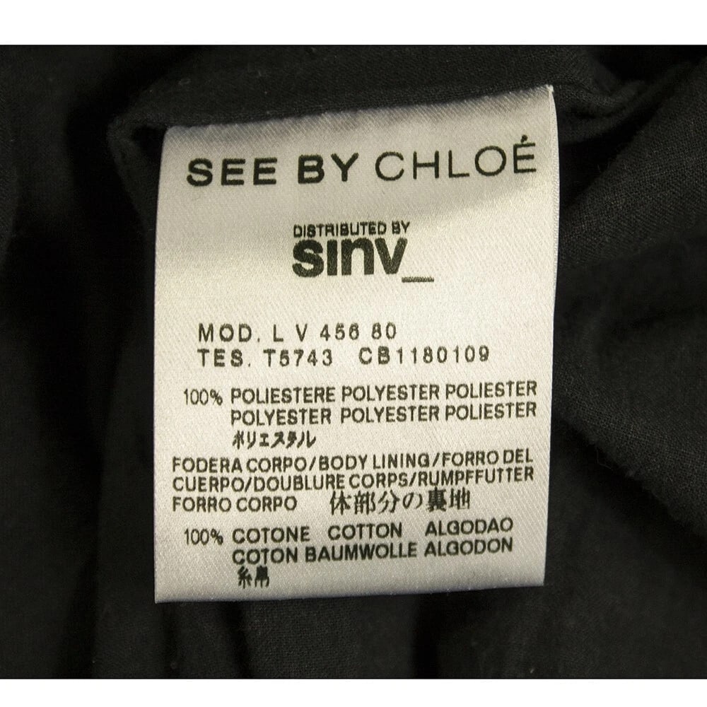 See by Chloe Black & White Polka Dot Print Belted Mini Dress size 42 w. Bow - 5