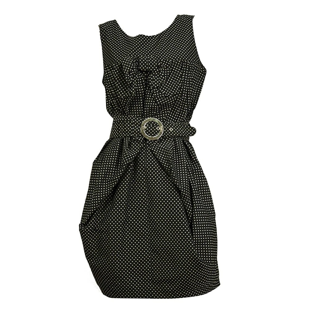 See by Chloe Black & White Polka Dot Print Belted Mini Dress size 42 w. Bow - 8