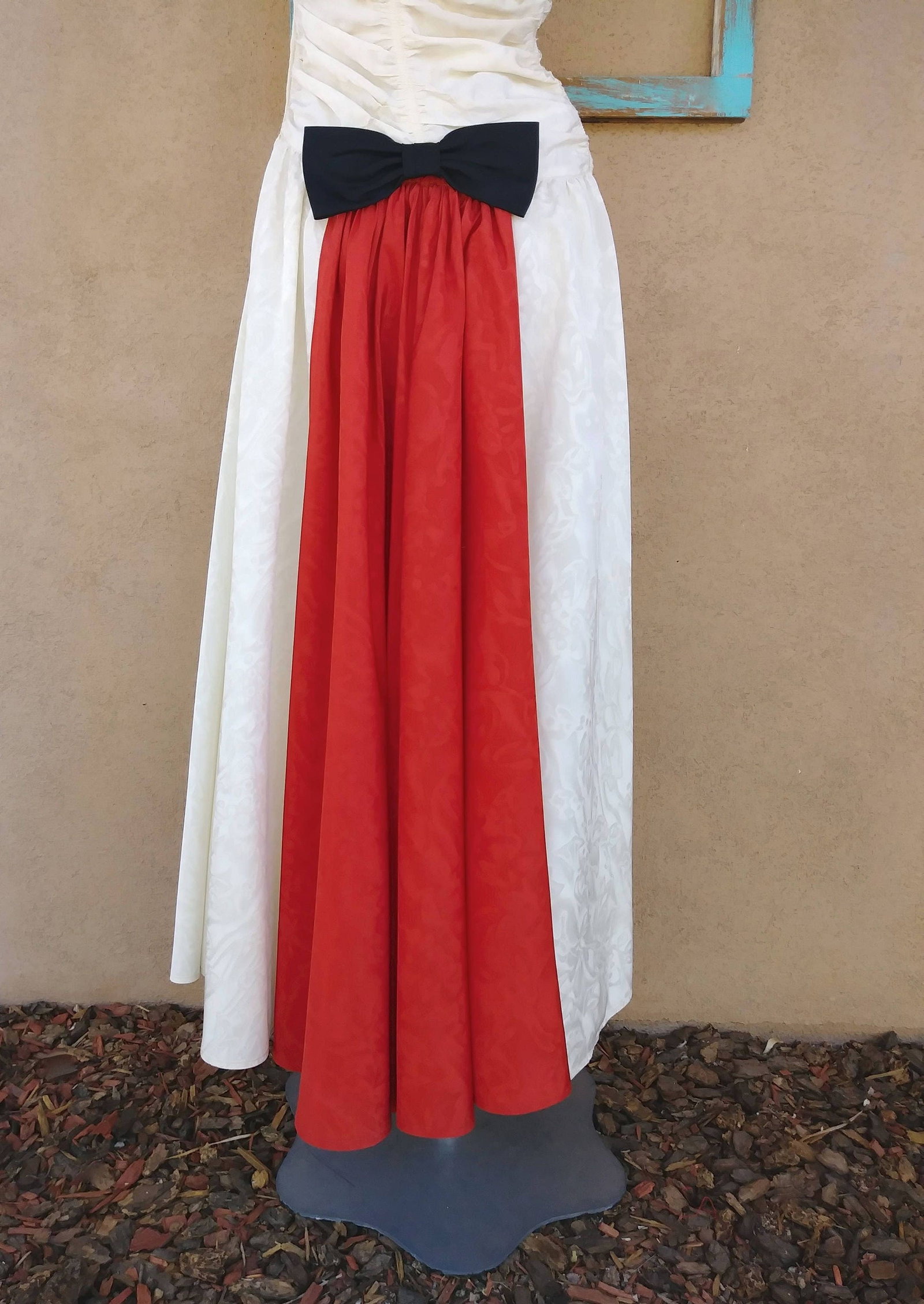 Vintage 1940s Evening Gown Wedding Dress with Bustle Sz S B32 W27 - 3
