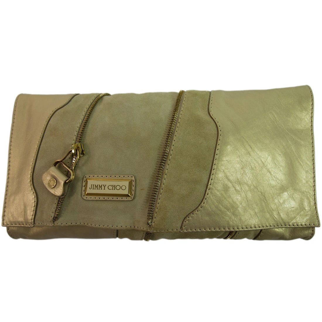 Jimmy Choo Martha Clutch in Suede Leather, iridescent beige & goldtone hardware: Title:Jimmy Choo Martha Clutch in Suede Leather, iridescent beige & goldtone hardware Description:Jimmy Choo Martha Clutch in Suede Leather, iridescent beige & goldtone hardware Get ready to rock in
