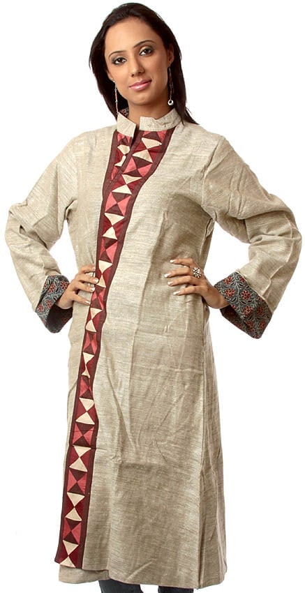 Gray Front-Open Reversible Unisex Robe from Ranthambore (1 of 1)