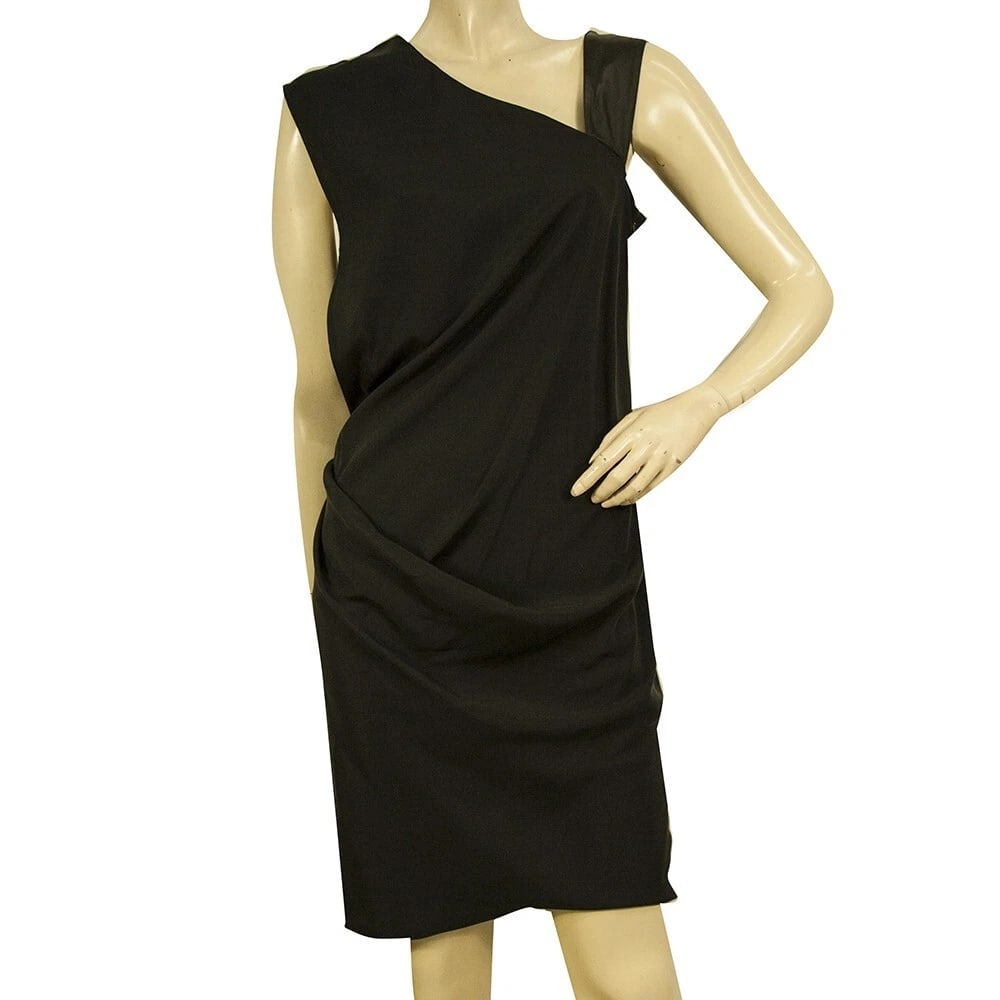 Helmut Lang Black Sleeveless Draped One Asymmetric Strap Mini Dress size 6: Title:Helmut Lang Black Sleeveless Draped One Asymmetric Strap Mini Dress size 6 Description:Helmut Lang Blue Gray Sleeveless Draped Open Back Bodycon Mini Dress size 10 Helmut Lang Black Sleeveless