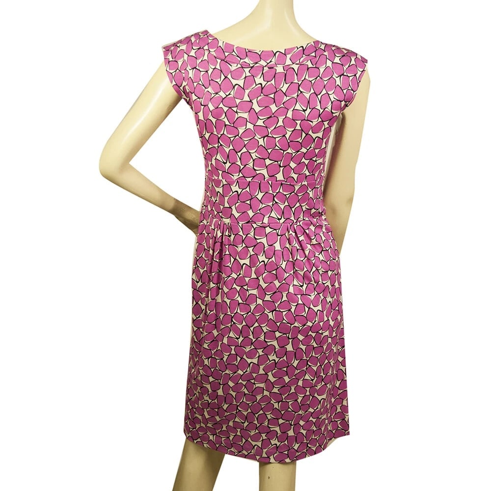 DVF Diane Von Fustenberg Taran Silk Fuchsia White Sleeveless Mini Dress size 4 - 2