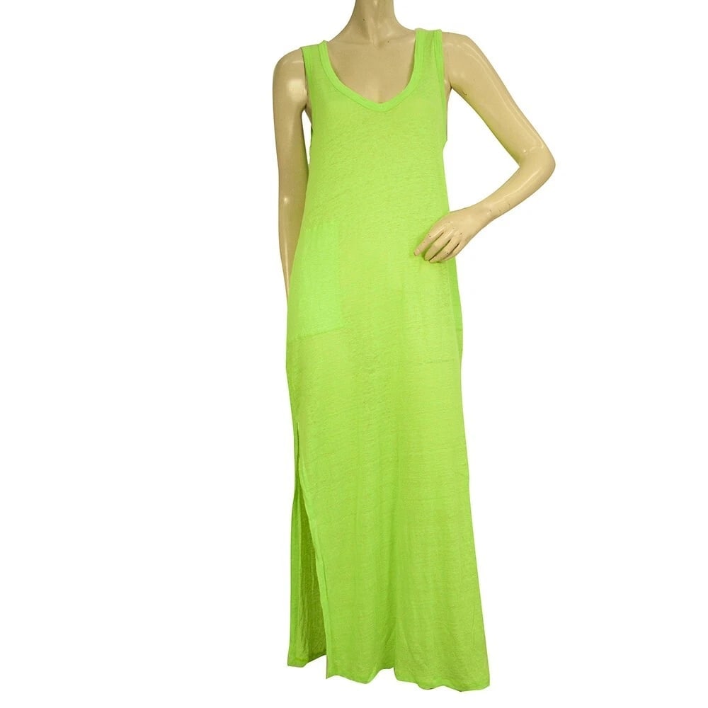 Majestic Filatures Deluxe Neon Green Linen Sleeveless Maxi Summer Dress size 1: Title:Majestic Filatures Deluxe Neon Green Linen Sleeveless Maxi Summer Dress size 1 Description:Majestic Filatures Deluxe Gray Linen Silk Maxi Tank Sleeveless Dress size 1 Majestic Filatures Deluxe