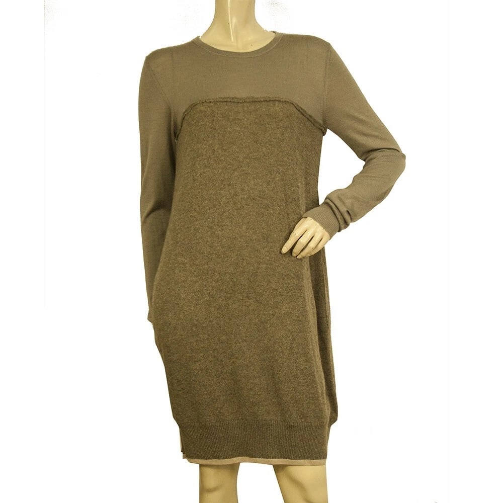 Chloe Brown Cashmere Silk Long Sleeve Knee Length Knit Dress size S: Title:Chloe Brown Cashmere Silk Long Sleeve Knee Length Knit Dress size S Description:IRO Black Sanyia Cap Sleeves Polyester Jersey Mini Dress size 36 Chloe Brown Cashmere Silk Long Sleeve Knee