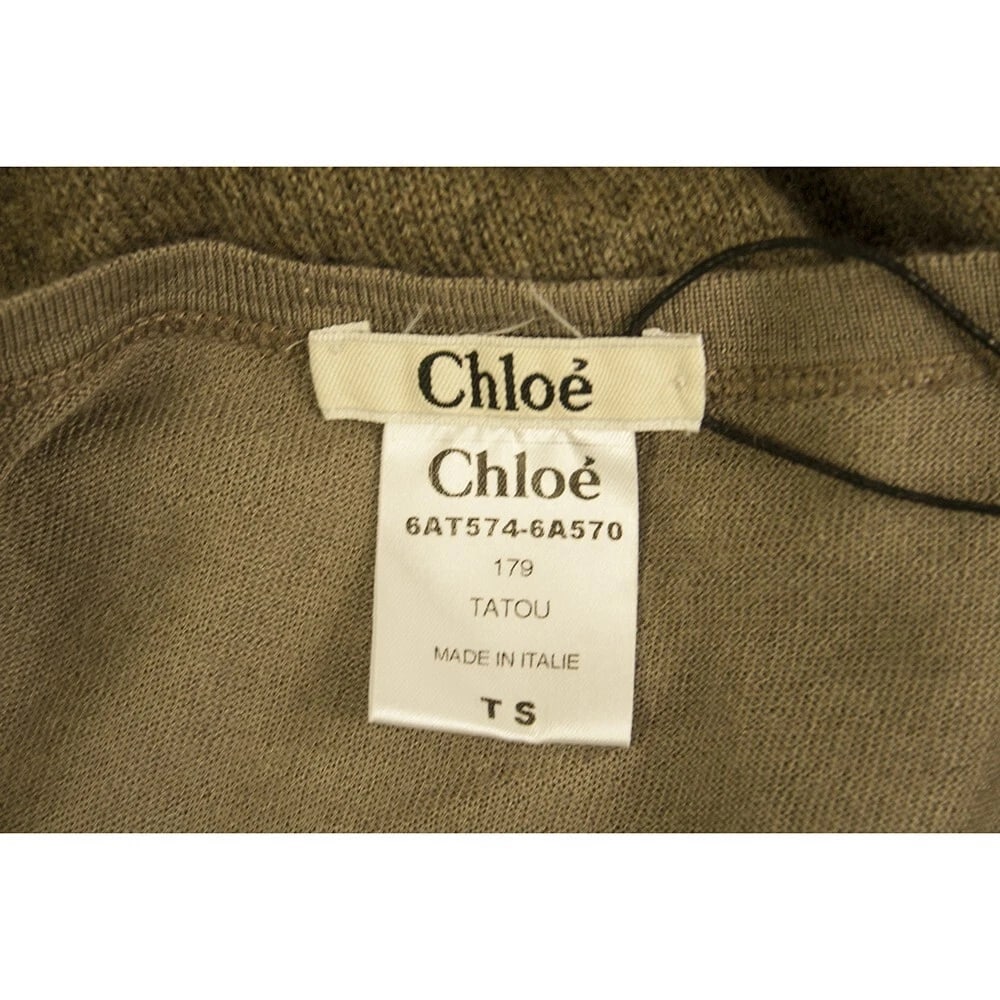 Chloe Brown Cashmere Silk Long Sleeve Knee Length Knit Dress size S - 3