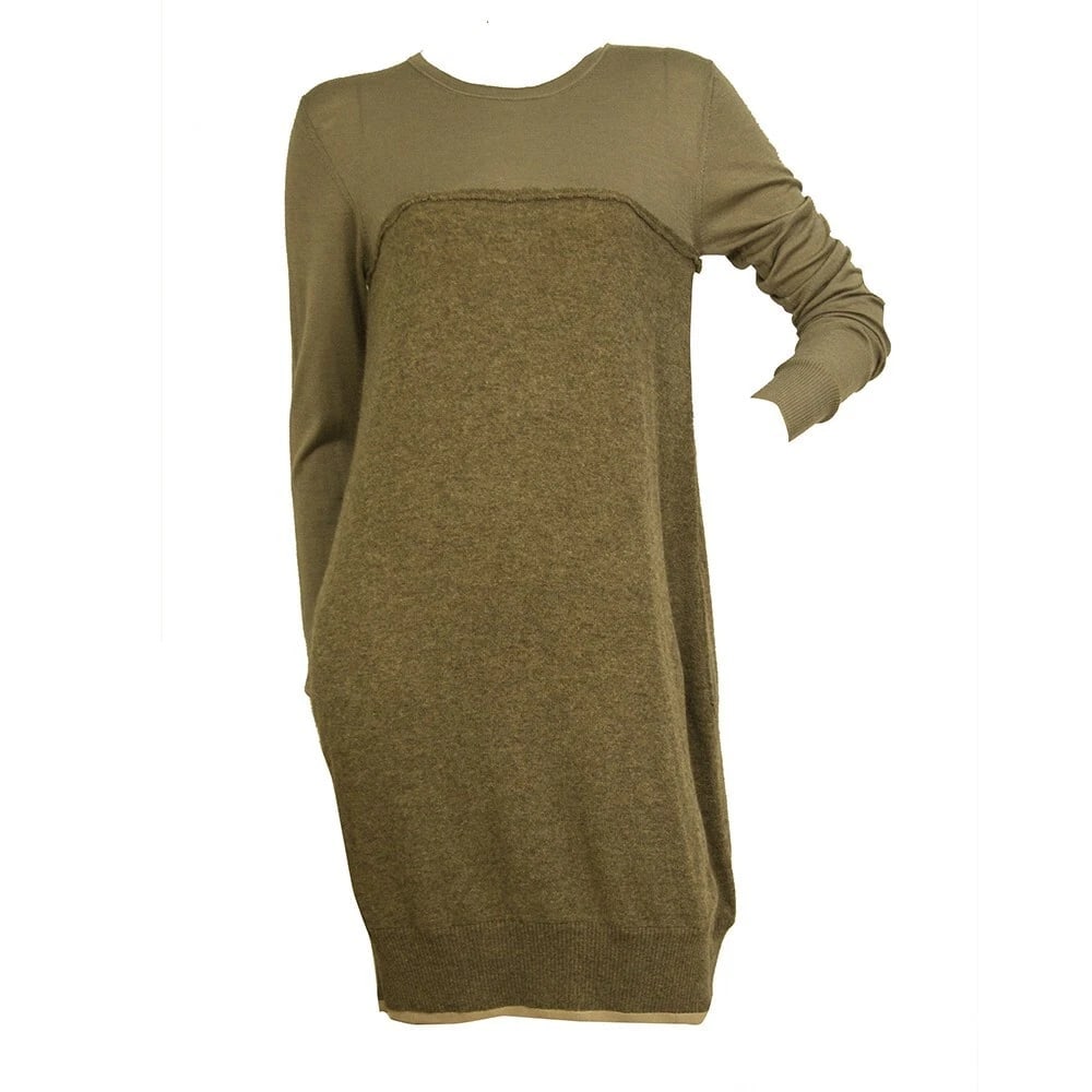 Chloe Brown Cashmere Silk Long Sleeve Knee Length Knit Dress size S - 6